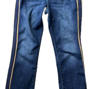 Logo By Lori Goldstein Denim With Frayed Hem And Tuxedo Stripe Size 12